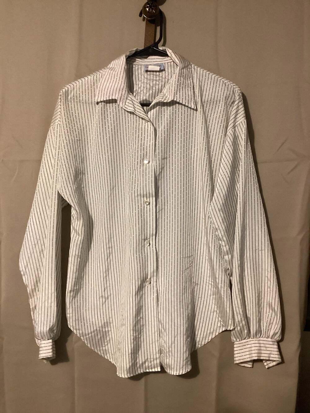 Leslie Ann Fashions Dressy Button Up Shirt Long Sleeves SZ Large